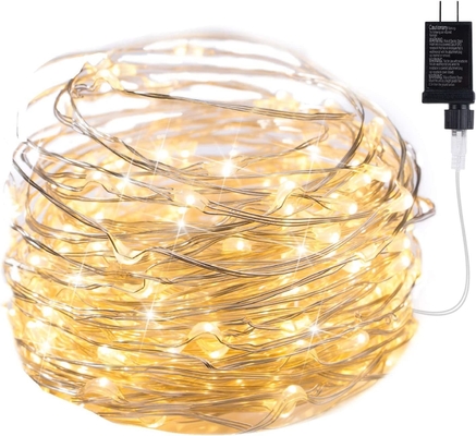 IP66 Minetom Fairy Lights Plug In Starry String Lights 33Ft 100 LEDs Silver Wire Firefly
