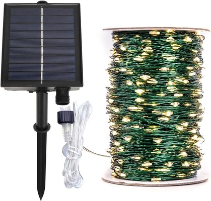UL588 IP65 Green Copper Wire Outdoor Solar Fairy Lights Porch Decoration