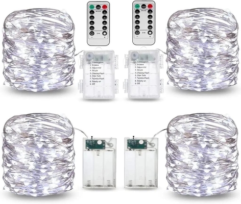 10m Battery Operated Christmas Lights Silver Wire Twinkle Lights With Remote Control