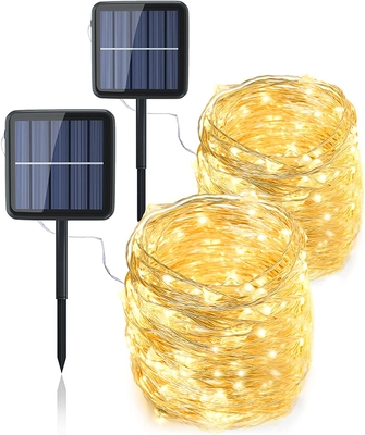 Fairy 200 LED Solar Copper Wire Lights For Patio Garden Warm White 8 Modes