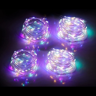 Multicolor Battery Operated Flashing Light Mode Silver Wire Mini For Festival Decoration