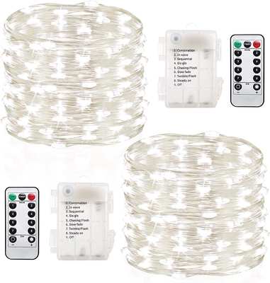 Party Battery Operated Christmas Lights With Remote Waterproof White Fairy Lights