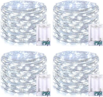 10m White Twinkle Lights Battery Operated Silver Wire Waterproof Fairy Lights For Gifts Valentine Decoration