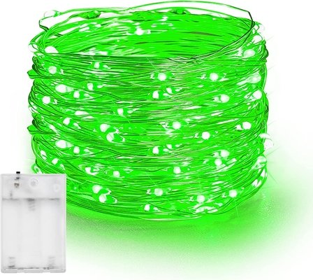 Bright Green Battery Copper Wire Lights 100LM For Bedroom Yard Decor