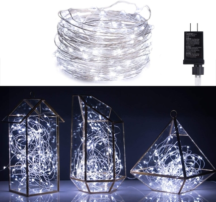 100 LED Cold White Firefly String Lights Waterproof On Silver Coated Copper Wire For Christmas Decorations