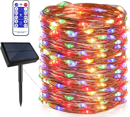 Multicolor Solar Copper Wire Lights 30m For Christmas Wedding Decoration