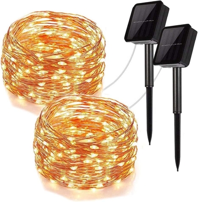 Warm White Solar Copper String Lights 100LED Wire Outdoor String Lights For Wedding Decor