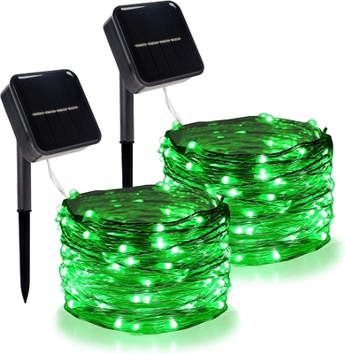 Green Twinkle Star Outdoor Solar String Lights 800MAH Battery For Yard Wedding Party
