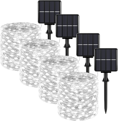200 LED Solar Fairy Twinkle Lights Waterproof 8 Lighting Modes Daylight For Fence Pool Party