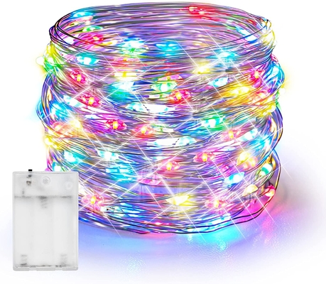 Bright Fairy Lights Battery Operated 60 LED Silver Wire Waterproof Christmas Decorations for Indoor Outdoor