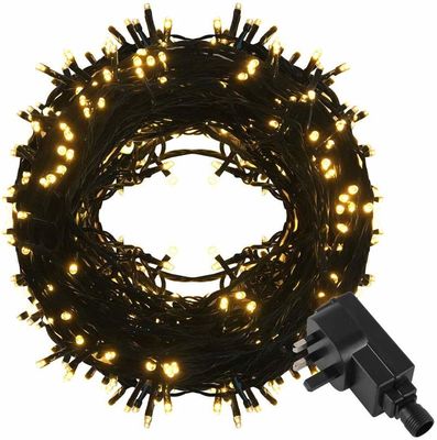 Waterproof Warm Yellow LED Christmas Lights 31V Fairy Lights With Green Wire