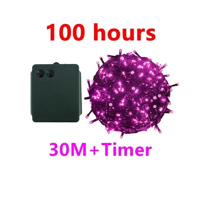 Outdoor Halloween Pink LED Battery Operated Christmas Lights 6V 30m For Party