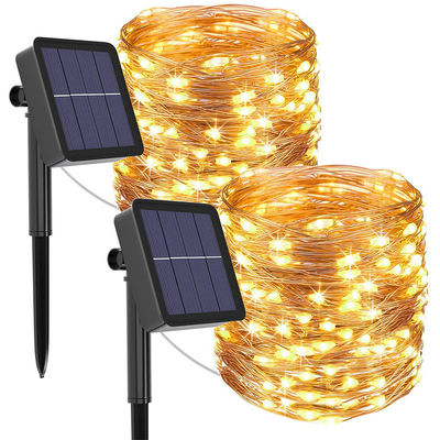 Outdoor Solar Copper Wire Lights 40m 400 LED DC 5V Waterproof For Gardens