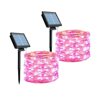 Pink Fairy Solar Copper Wire Lights DC 5V 300 LED 8 Modes 30m Length