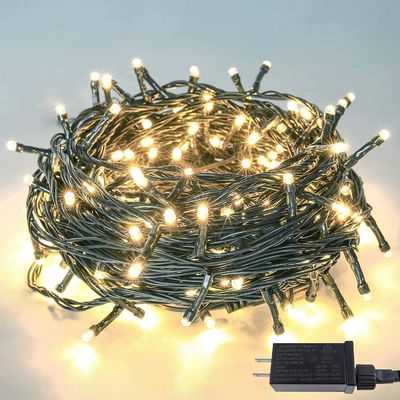 Waterproof  Plug In 700 Warm White Fairy Lights Green Cable 120V 70m Waterproof For Christmas Tree