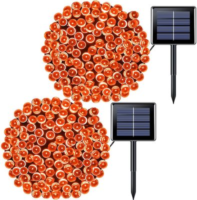 8 Modes Orange Halloween String Lights Green Wire 70m 3.7V Battery