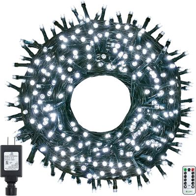120V 60m Cool White Christmas Tree Lights 600 LED Plug In Fairy Lights With Timer