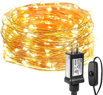 4.5V DC Copper Wire Christmas Lights 300 LED Yellow String Lights For Bedroom