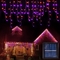 Orange Purple Solar Icicle Lights 60 Drops IP44 For Halloween Decorations