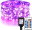 Dimmable Purple Fairy Lights Plug in Super Long Twinkle String Lights with Remote Waterproof for Christmas
