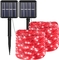 Red Solar Christmas String Lights 100pcs 8 Modes Fairy Lights For Valentine'S Day