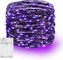 Purple Bright Copper Wire Battery Operated Waterproof Lights Christmas Decorations