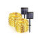 Yellow Outdoor Solar Copper Wire Lights 30m Length IP65 300MAH