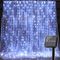 Outdoor Solar Powered Icicle Christmas Lights 200 LED Blue 600 LM