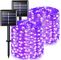 Transparent Purple LED Christmas Tree Lights Fairy Solar Powered 80m PVC